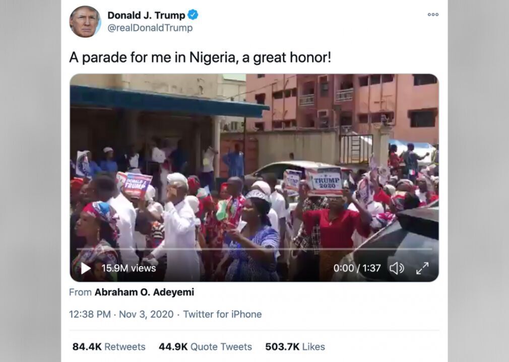 #27. Trump acknowledges Nigerian parade
